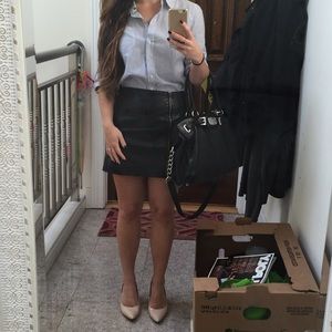 Vintage Faux Leather Mini Skirt